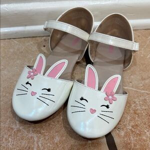 Gymboree Bunny Face Kids Dress Shoes - Cream and Pink